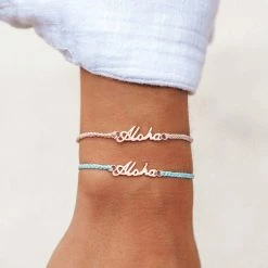 Pura Vida Bracelets Aloha Script Charm