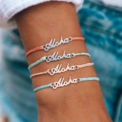 Pura Vida Bracelets Aloha Script Charm