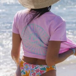 Pura Vida Bracelets PV Sun Logo Crop Tee Clothing