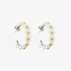 Spring 2021 Best Sellers Beaded Flower Hoop Earrings