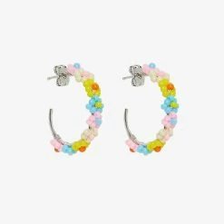 Spring 2021 Best Sellers Beaded Flower Hoop Earrings