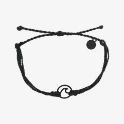Pura Vida Bracelets Black Wave Charm