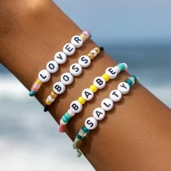Pura Vida Bracelets Boss Alphabet Bead Bracelet