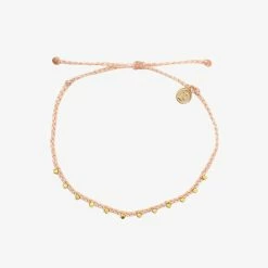 Pura Vida Bracelets Gold Stitched Beaded Anklet Best Sellers
