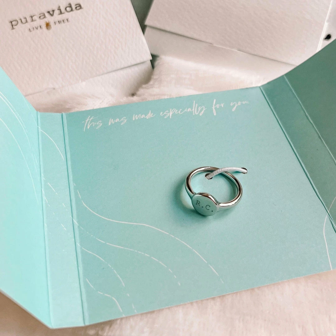 Buy 🎁 Pura Vida Bracelets Engravable Signet Ring Trending On TikTok ⭐ 17 Pura Vida Bracelets Engravable Signet Ring Trending On TikTok