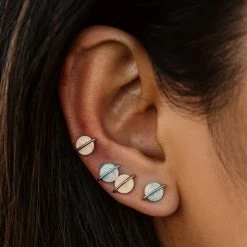 Pura Vida Bracelets Opal Saturn Stud Earrings