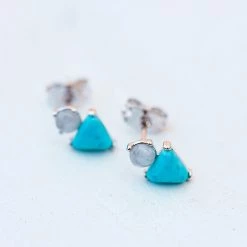 Promo π Pura Vida Bracelets Turquoise & Moonstone Stud Earrings βοΈ 9 Pura Vida Bracelets Turquoise & Moonstone Stud Earrings