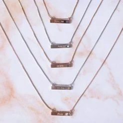 Pura Vida Bracelets Trending On TikTok Engravable Bar Birthstone Necklace