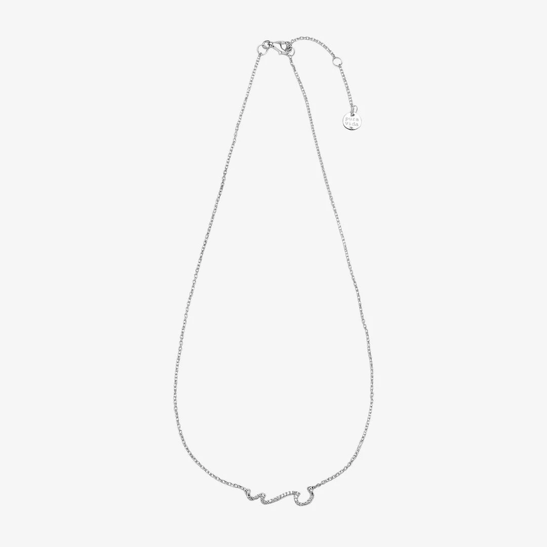 Deals ✨ Pura Vida Bracelets Best Sellers Pave Wave Necklace ⭐ 4 Pura Vida Bracelets Best Sellers Pave Wave Necklace