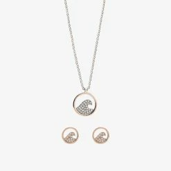 Pura Vida Bracelets Pave Wave Necklace & Earring Set Best Sellers
