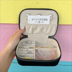 Pura Vida Bracelets Black Smiley Face Jewelry Case