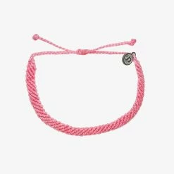 Pura Vida Bracelets Pink Half Flat Woven Bracelet