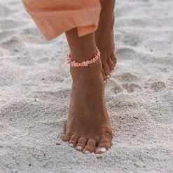 Pura Vida Bracelets Pink Coral Chain Anklet Best Sellers