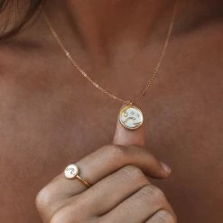 Pura Vida Bracelets Crystal Wave Coin Necklace