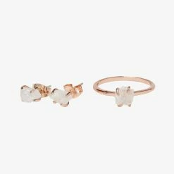 Fall 2019 Raw Crystal Ring + Earring Set Best Sellers