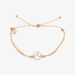 Pura Vida Bracelets Rose Gold Wave Charm