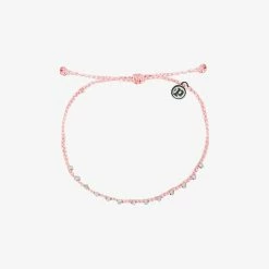 Pura Vida Bracelets Silver Stitched Beaded Anklet