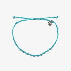 Pura Vida Bracelets Silver Stitched Beaded Anklet