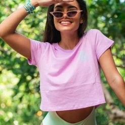 Pura Vida Bracelets PV Sun Logo Crop Tee Clothing