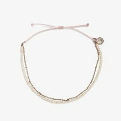 Pura Vida Bracelets Bitty Pearl Chain Anklet