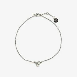 Pura Vida Bracelets Delicate Three Stone Chain Anklet Best Sellers