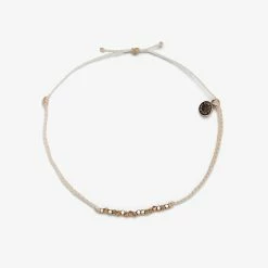Pura Vida Bracelets Faceted Metal Bead Anklet