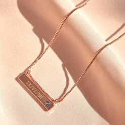 Pura Vida Bracelets Trending On TikTok Engravable Bar Birthstone Necklace