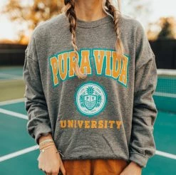 Pura Vida Bracelets Trending On TikTok PV University Oversized Crew Fleece