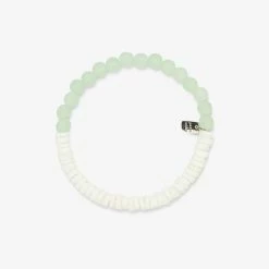 Pura Vida Bracelets Puka Shell & Frosted Bead Stretch Bracelet Best Sellers