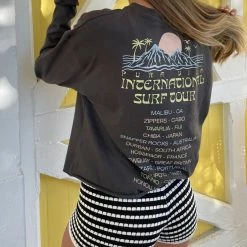 Pura Vida Bracelets Trending On TikTok International Surf Tour Long Sleeve Boxy Tee