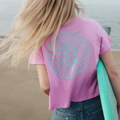 Pura Vida Bracelets PV Sun Logo Crop Tee Clothing