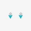 Pura Vida Bracelets Turquoise & Moonstone Stud Earrings