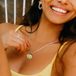 Spring 2021 Happy Face Spinner Necklace Trending On TikTok